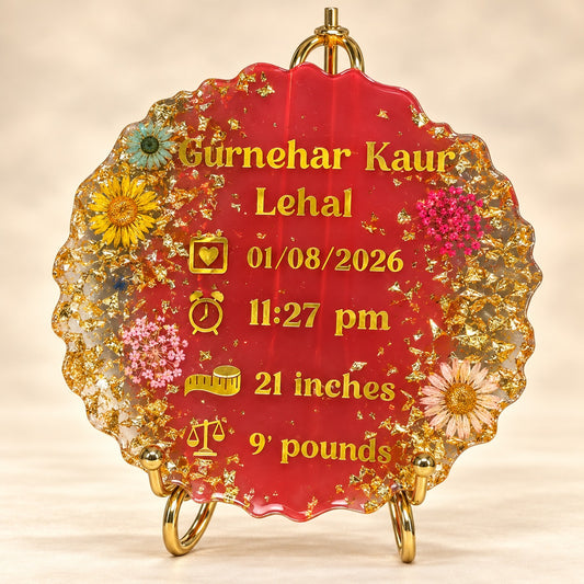 Custom Baby Birth Keepsake Resin Plaque