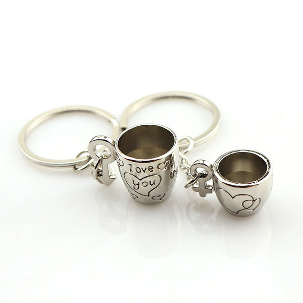 Couple Cups, a Pair Of Keychains, Couple Keychains