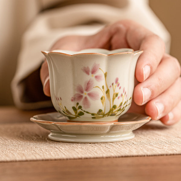 Hand-painted Petal Cups Chinese Ceramic Cup