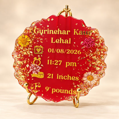 Custom Baby Birth Keepsake Resin Plaque