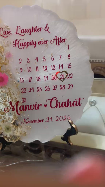 Personalized Epoxy Resin Couple Name Plaque